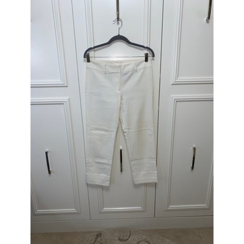 Express Women's Cropped Stretch Pants White Size 5/6‎ Casual Chic